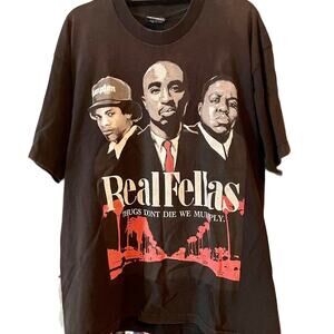 Vintage Y2K RealFellas Tupac, Biggie, and Eazy E GoodFellas Parody Adult XL